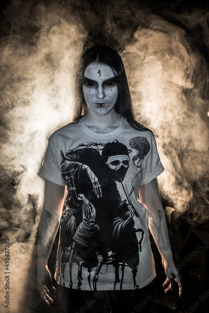 the sorceress stands in the smoke. voodoo rite the sorceress stands in the smoke. voodoo rite