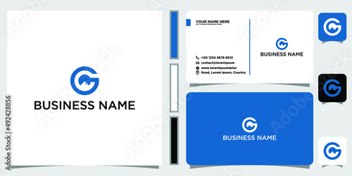 Professional Initial G and mountain Design with Business Card