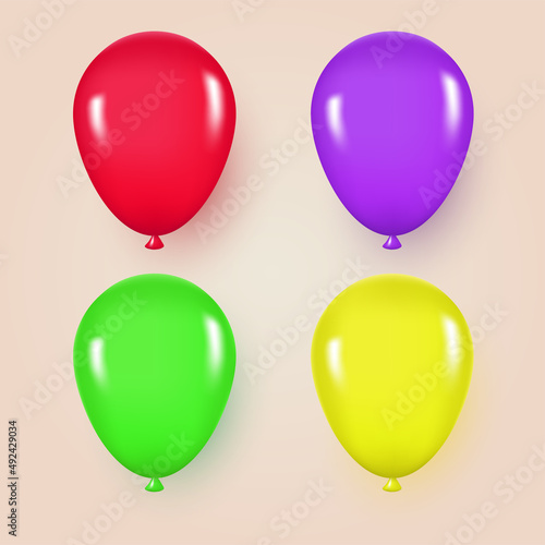 Colorful balloons for Birthday, festive occasions, parties, weddings. Vector