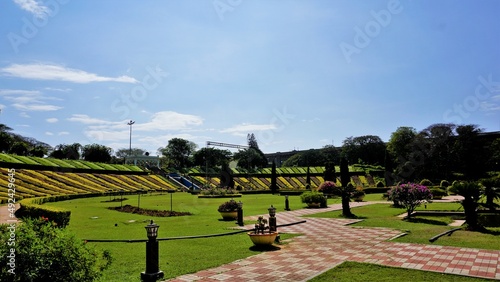 Beautiful landscape view of Brindavan Gardens. Perfect picnic spot or weekend gateway for people of Bangalore, Mysore photo