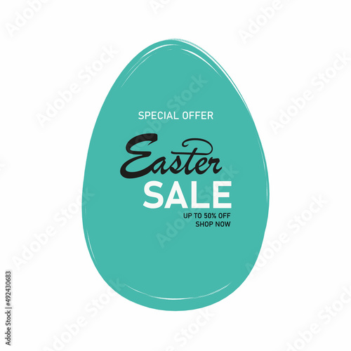 Easter egg sale postcard of vector template