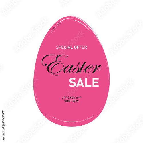 Easter egg sale postcard of vector template