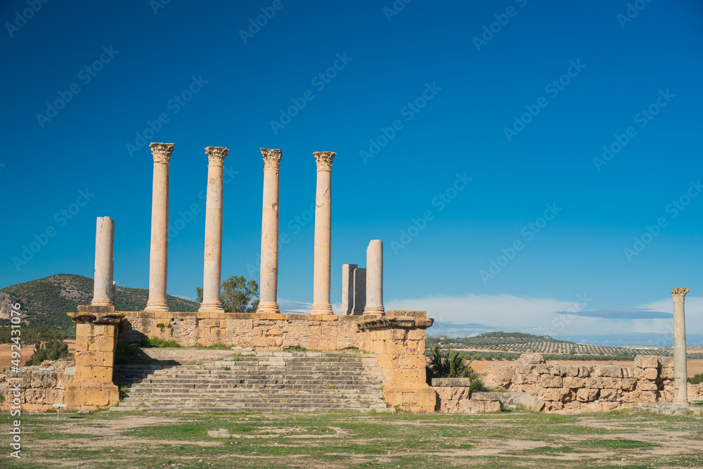 Thuburbo Majus large roman site in northern Tunisia