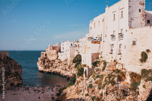 night city view of Ostuni Apulia Italy photo