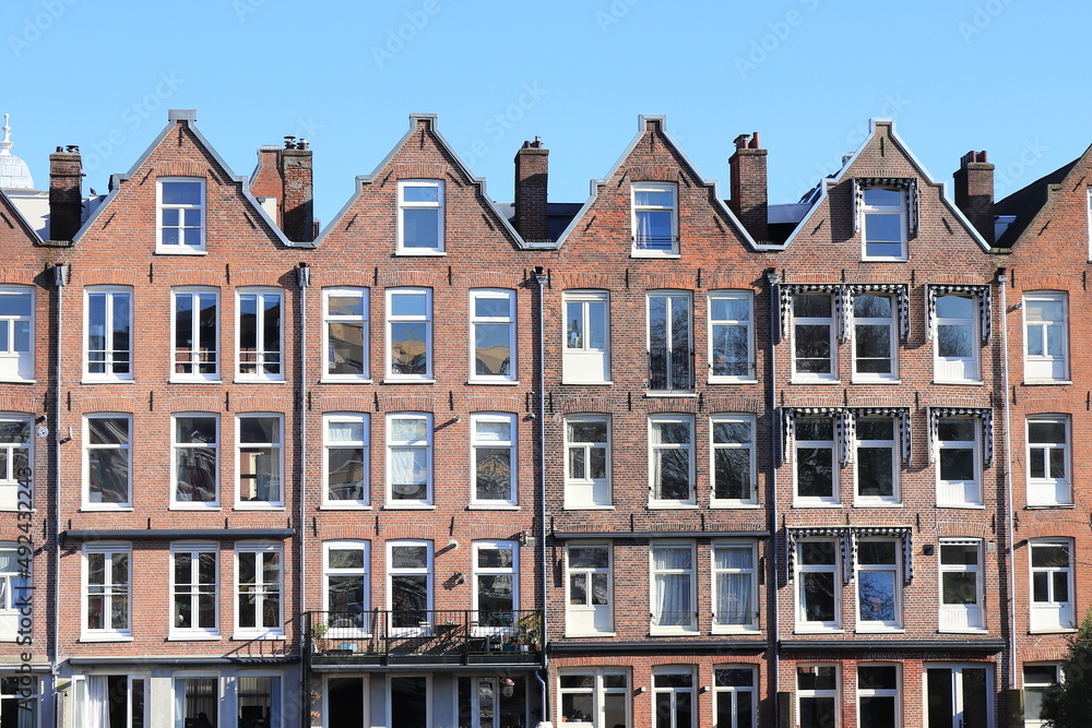 Amsterdam Marnixstraat Street Residential Buildings Rear View, Netherlands