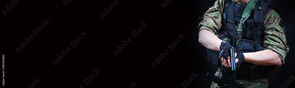 Portrait of a special forces soldier. Portrait of a special forces soldier.