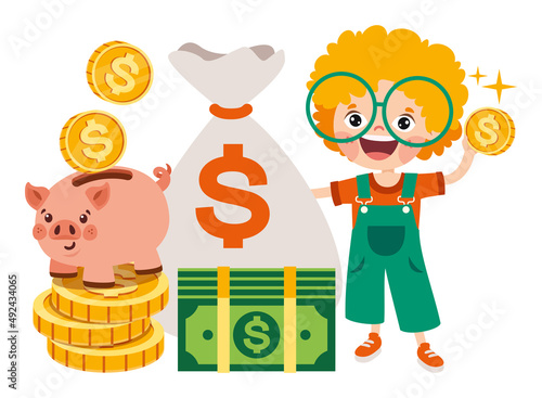 Cartoon Drawing For Economy And Finance