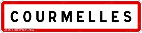 Panneau entrée ville agglomération Courmelles / Town entrance sign Courmelles