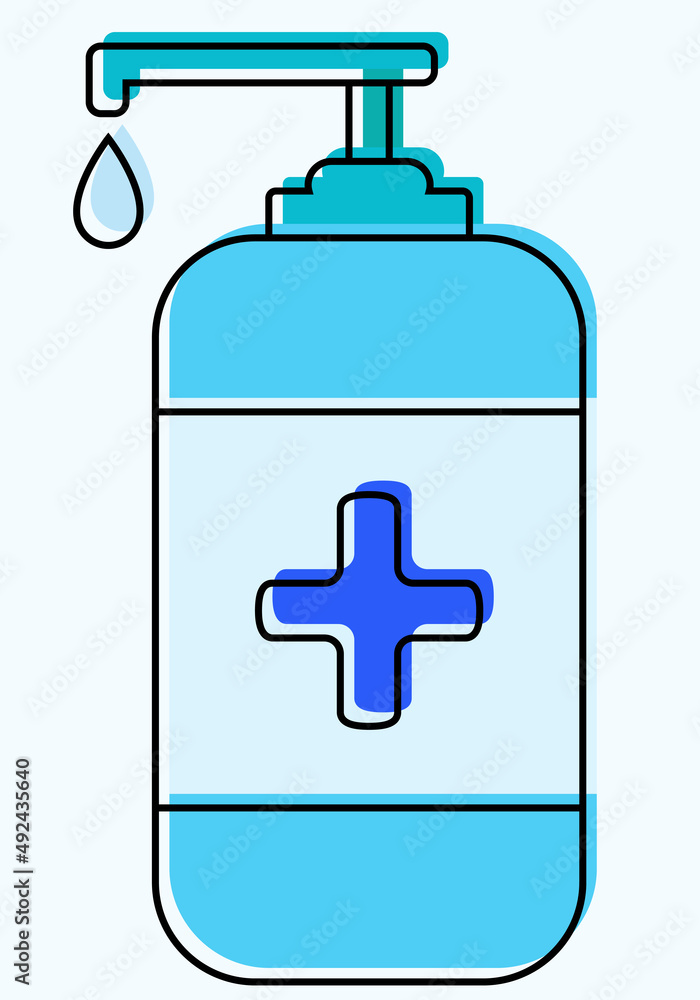 Sanitizer bottle vector illustration. Antiseptic liquid gel Sanitizer bottle vector illustration. Antiseptic liquid gel