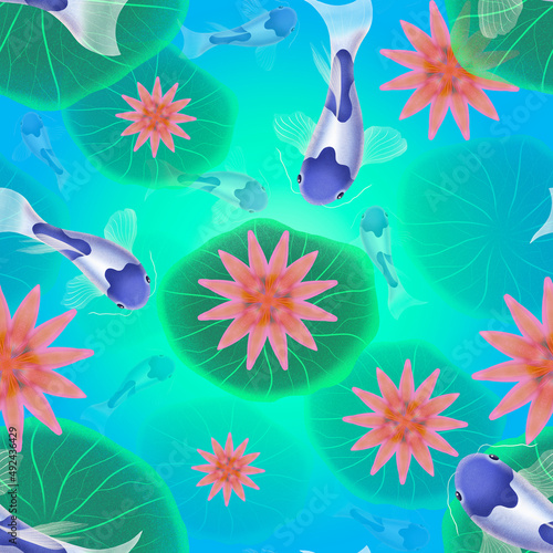 pattern,print,peces,flora,fauna