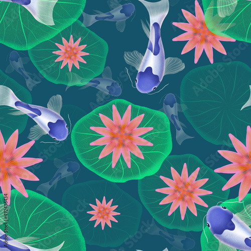 pattern,print,peces,flora,fauna