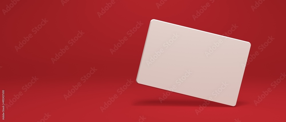 Blank card design with shadow - 3D rendering Blank card design with shadow - 3D rendering