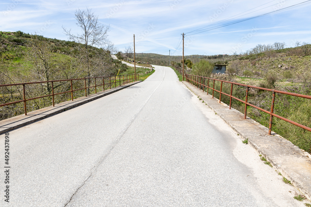 EM521 paved road next to Ponte de Reconcos in direction to Pretarouca and Dornas - Bigorne, Magueija e Pretarouca, Lamego, district of Viseu, Portugal