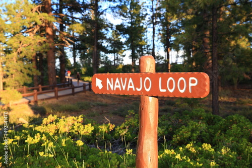 Navajo Loop Trail Sign in Bryce Canyon National Park, Utah-USA