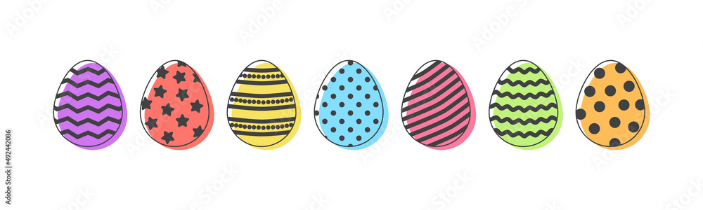 cartoon pastel easter eggs