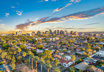 Fototapete Arizona Luftaufnahme der Skyline von Phoenix  © Kevin Ruck