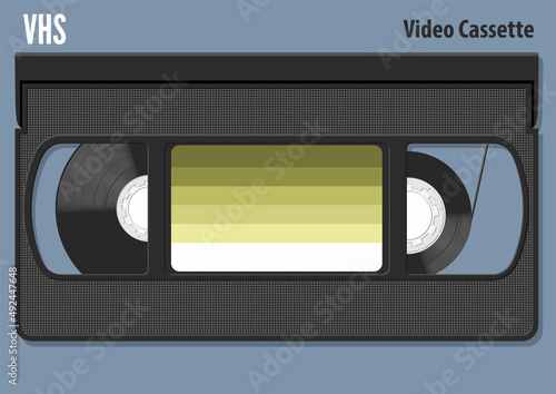 Videotape VHS. Vintage, Flat style Vector illustration	