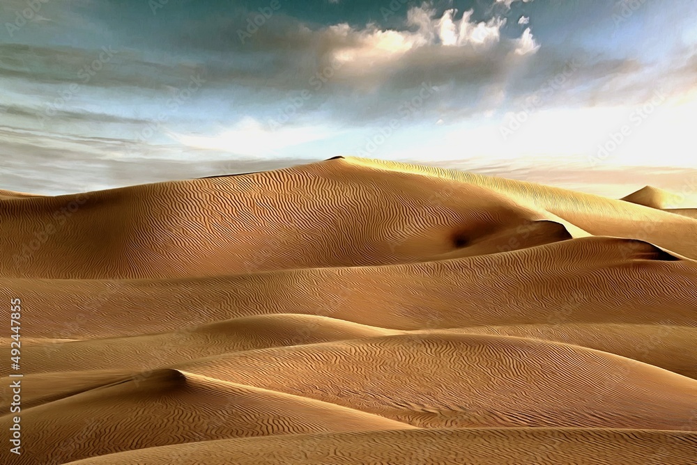 Beautiful desert landscape with dunes