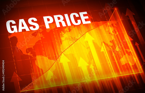 Gas Prices Hiked Red and Orange Economic Concept Background. Oil and Gas prices alarming surged backdrop wallpaper