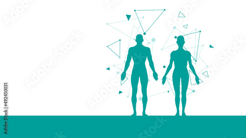 sistema immunitario, corpo umano, silhouette,	