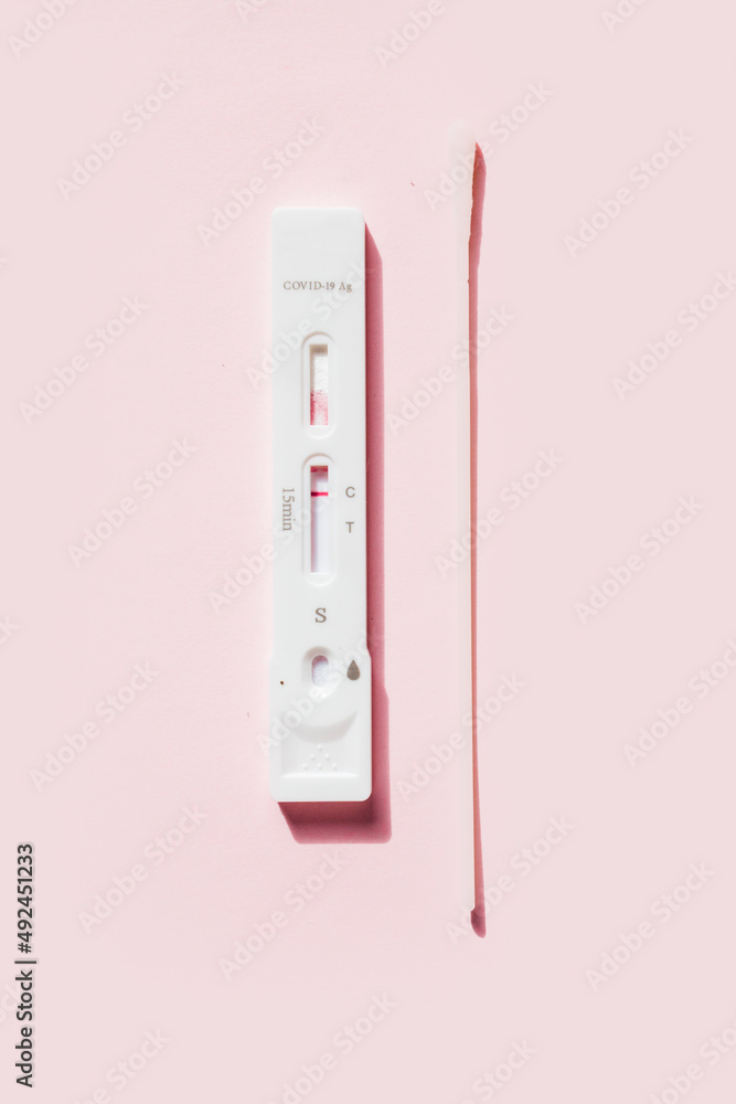 Negative test result by using rapid test device for viral COVID-19. Copy space. Negative test result by using rapid test device for viral COVID-19. Copy space.