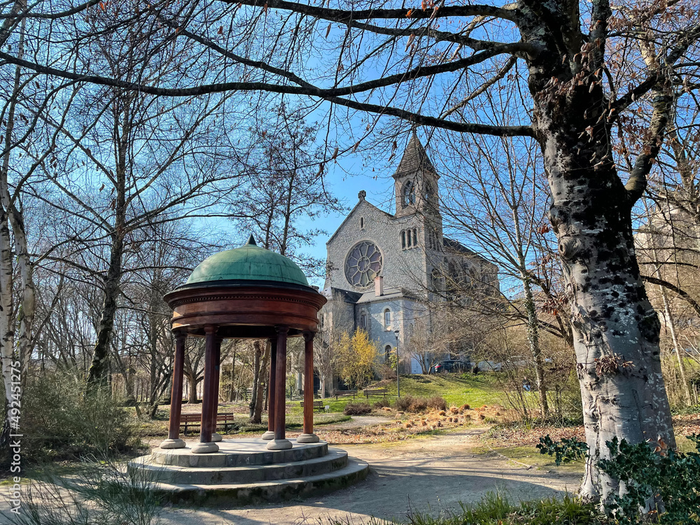 Jardin public en hiver