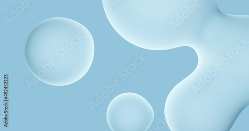 3d render with blue floating spheres