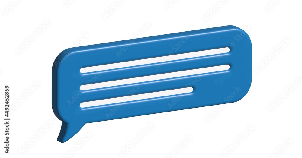 Glossy blue speech bubble, dialogue, messenger shape. 3D render vector icons for social media or website Glossy blue speech bubble, dialogue, messenger shape. 3D render vector icons for social media or website