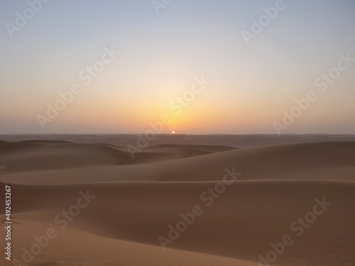 Sunset on Wahiba Sand Dunes  Oman