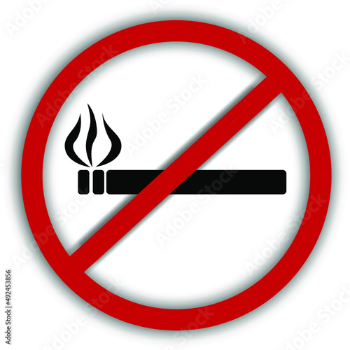 Vector illustration of a prohibition sign that prohibits smoking in public places