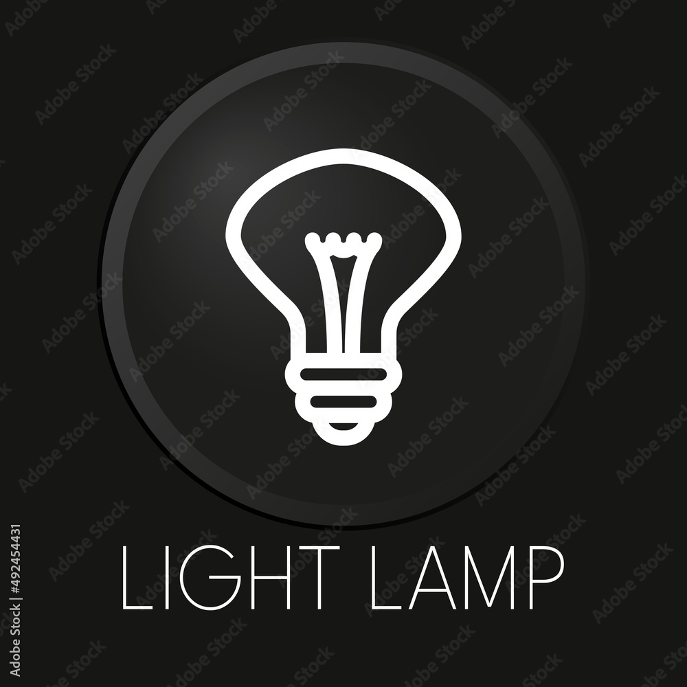 Light lamp minimal vector line icon on 3D button isolated on black background. Premium Vector. Light lamp minimal vector line icon on 3D button isolated on black background. Premium Vector.