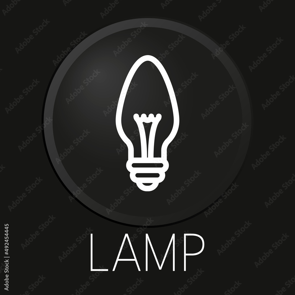 Lamp minimal vector line icon on 3D button isolated on black background. Premium Vector. Lamp minimal vector line icon on 3D button isolated on black background. Premium Vector.