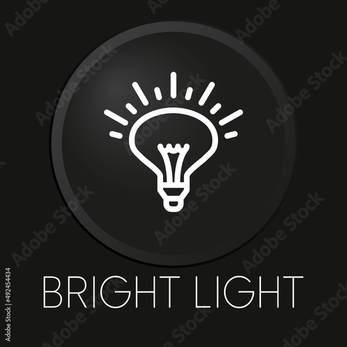 Bright light minimal vector line icon on 3D button isolated on black background. Premium Vector.