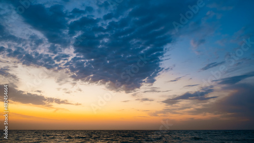 Fototapeta Naklejka Na Ścianę i Meble -  Seascape in early morning, sunrise over sea. Nature landscape.