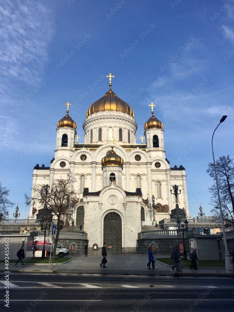 Facade of Cathedral of Christ the Saviour in Moscow, Russia Facade of Cathedral of Christ the Saviour in Moscow, Russia