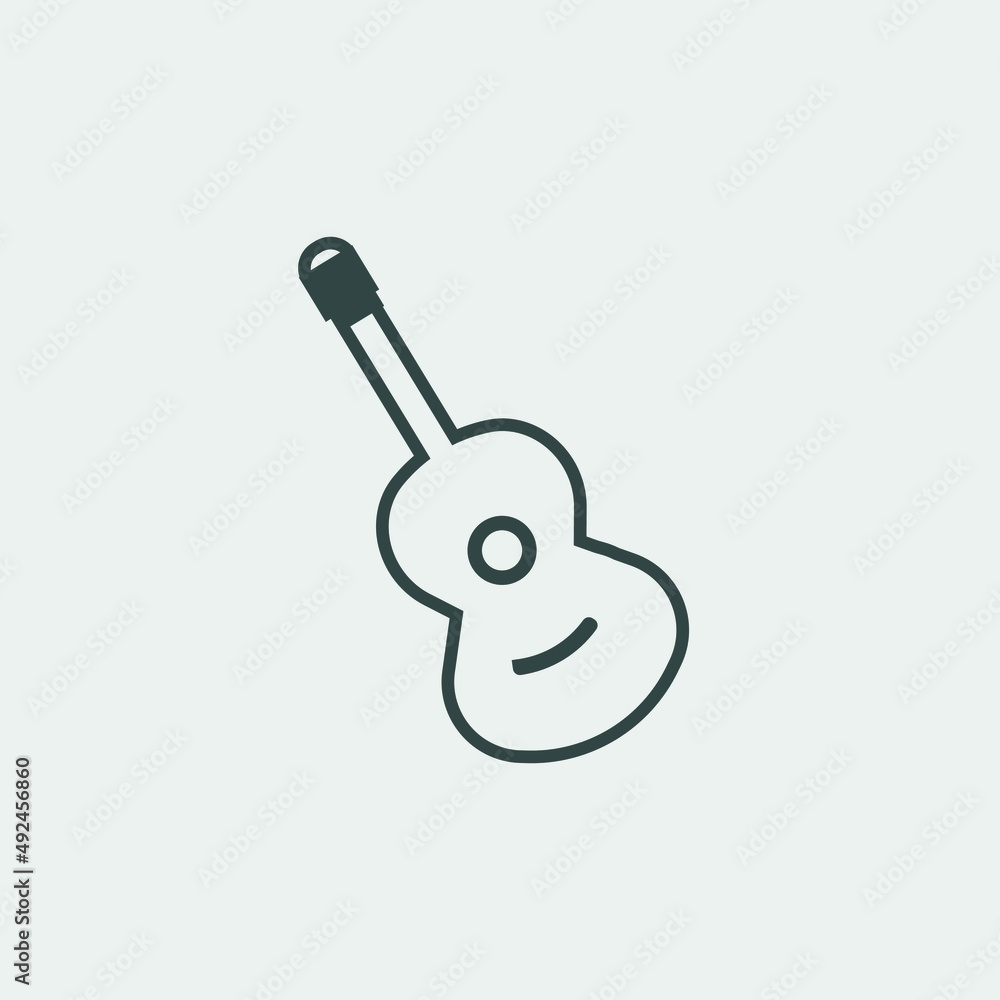 Guitar vector icon illustration sign Guitar vector icon illustration sign