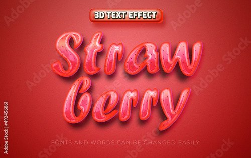 Strawberry 3d editable text effect style