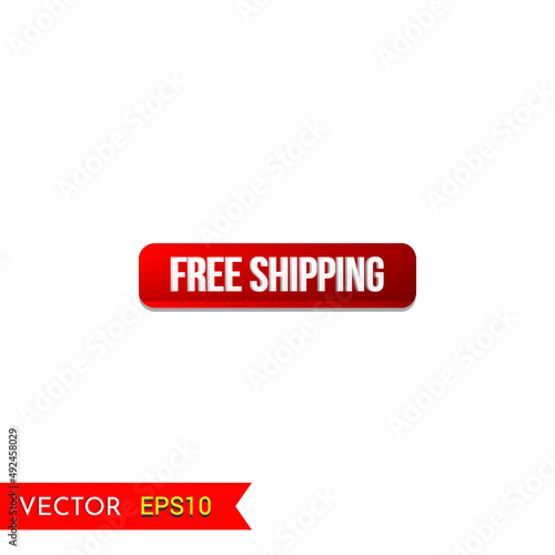 Free shipping vector icon or Free shipping Ui button