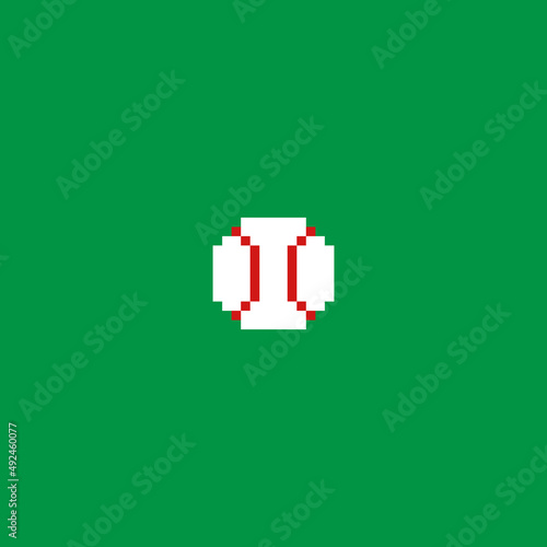 A baseball ball eight bit retro video game style pixel art sports icon. 8 bit.