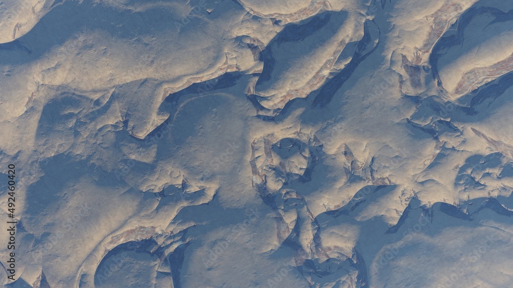 Fototapeta premium abstract aerial view, abstract cosmic texture, top view of alien planet, texture of the exo planet, abstract texture 3d render 