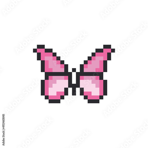 8 bit pixel butterfly vector. 