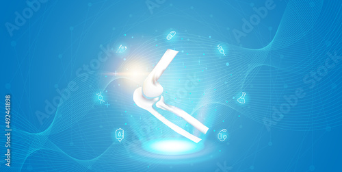 Technology for treatment of elbow bone. Abstract traumatology and orthopedics. Medical science in the hospital for body joints.