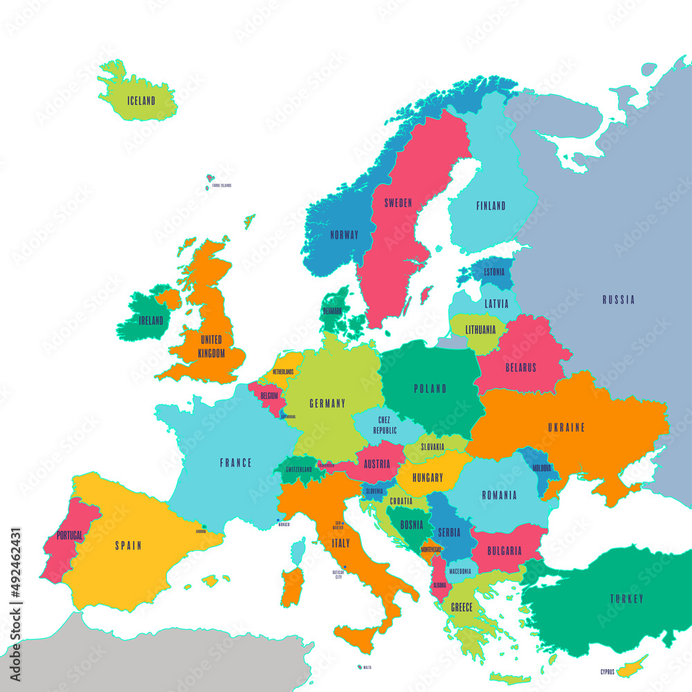Fototapeta premium ヨーロッパ地図 Vector map of Europe 