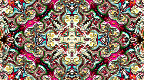 Fractal artwork, Abstract design, geometric pattern, random symmetry