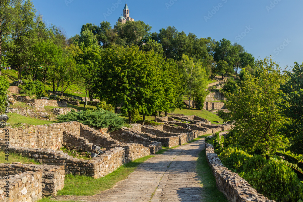 Ruins of Tsarevets fortress in Veliko Tarnovo, Bulgaria