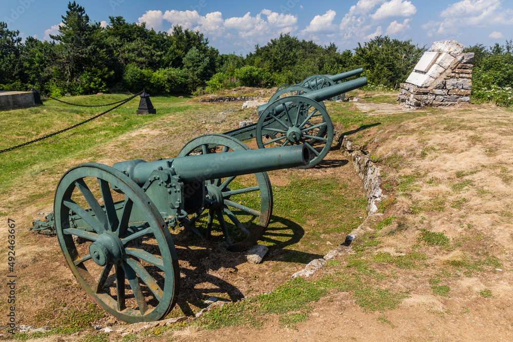 Old cannons on Shipka Peak, Bulgaria
