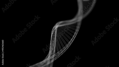 Dna genome rotating seamless animation. Bio genetic medical science. Gene helix model 4k motion background. Molecular biology future concept.