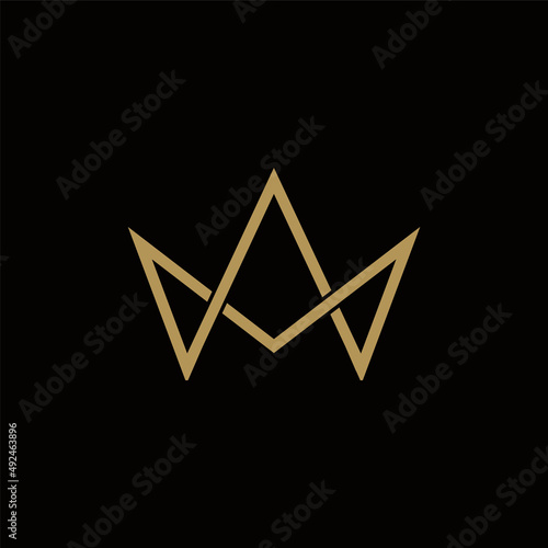 creative simple logo design lette AM crown