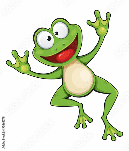 Fototapeta Naklejka Na Ścianę i Meble -  Frog cartoon character. Funny frog