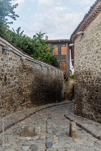 Narrow alley in the Old town of Plovdiv, Bulgaria